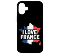 I Love France French Map Patriotic Pride Case for iPhone 16 Plus