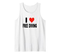 I Love Free Diving- Heart Dive Diver Cliff Mountain Bridge Tank Top