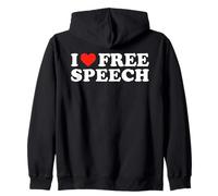 I Love Free Speech - Freedom Expression Political Statement Zip Hoodie