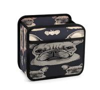 I Love French Bulldog Car Backseat Organizer with Clear Tablet Holder, Multi Pockets Waterproof Oxford Kick Mat Storage Bag, Universal Auto Seat Back Storage Caddy for Drinks Travel Essentials