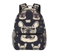 I Love French Bulldog Cute Backpack Waterproof Lightweight Casual Backpack One Size Daypack Travel Laptop Bag For Men Women