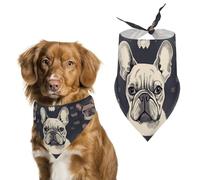 I Love French Bulldog Dog Bandana Triangle Dog Scarf Washable Polyester Dog Bibs Cute Pet Bandana for Medium Large Dogs Puppy and Cats