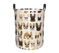 I Love French Bulldog Laundry Basket with Handles, Clothes Hamper Storage Bin for Home Organization and Laundry Room