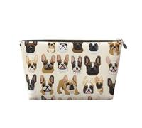 I Love French Bulldog Leather Travel Wash Bag, A Fashionable and Practical Makeup Organizer