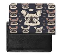 I Love French Bulldog Passport Holder Passport Wallet Document Organizer Protector PU Leather Card Slot Travel Accessories