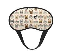 I Love French Bulldog Polyester Sleep Mask,Light Blocking Sleep Eye Mask,Night Sleeping Mask, Eye Blinder