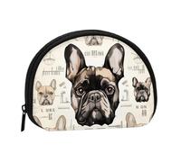 I Love French Bulldog Portable Mini Change Storage Bag, Stylish and Compact Coin Purse, Suitable for Daily Carrying