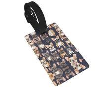I Love French Bulldog Print Interesting Luggage Tags Travel Luggage Tags for Men and Women for Luggage Identification