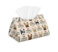 I Love French Bulldog Print Oblong Tissue Box Holder Cover For Home Bathroom And Kitchen Living Room Office