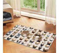 I Love French Bulldog Print Pet Absorbent Leather Tablecloth Perfect for Dogs, Cats, and Other Pets