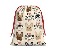 I Love French Bulldog Print Practical Drawstring Gift Travel Pouches Men Women Multiple Occasion Daily Carry