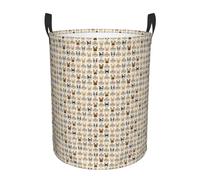 I Love French Bulldog Print Round Laundry Hamper Storage Basket Bedroom Daily Home Laundry Sorting Storage