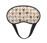 I Love French Bulldog Print Sleep Eye Mask Light Blocking Soft and Comfortable Night Eye Blinder for Women Men for Sleeping Travel Night Shift