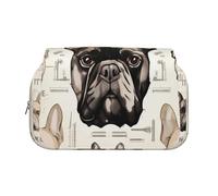 I Love French Bulldog Printed Flip Pencil Case with 2 Compartments, Large Capacity, Portable Stationery Organizer for School, Travel and Art