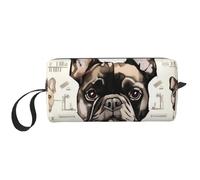I Love French Bulldog Printed Makeup Bag with Handle, Lightweight Portable Cosmetic Organiser for Travel, Gym & Daily Use – Gift for Women Girls