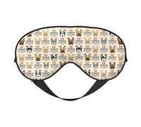 I Love French Bulldog Printing Soft Dual-Use Sleep Blocks Light Efficiently Blackout Eye Mask for Sleeping