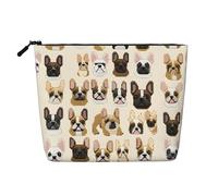 I Love French Bulldog Single Layer Linen Like Makeup Bag, Lightweight and Cute, Easy to Use