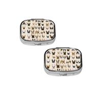 I Love French Bulldog Square Mini Medicine Box, Lightweight to Carry, Durable and Long-Lasting