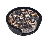 I Love French Bulldog Table Decor, Coasters Drinks, Beer, Coffee Coasters, Suitable Kinds Cups, Hot & Cold, Set of 6
