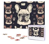 I Love French Bulldog Wooden Puzzles 1000 Pieces Personalized Jigsaw Puzzle For Adults Interesting Custom Photo Puzzles Gift For Holiday Birthday Wedding Anniversay