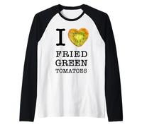 I Love Fried Green Tomatoes. Black Text Version. Raglan Baseball Tee