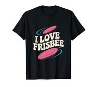 I Love Frisbee Retro Throwback Fun Value Graphic T-Shirt, Men, Black, M