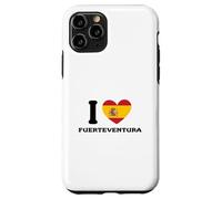 I Love Fuerteventura Spain Heart Spanish Flag Case for iPhone 11 Pro