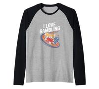 I Love Gambling Casino Poker Chips Dice Vegas Raglan Baseball Tee