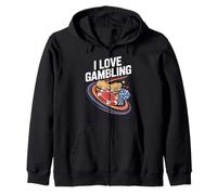 I Love Gambling Casino Poker Chips Dice Vegas Zip Hoodie