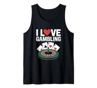I Love Gambling Casino Poker Roulette Cards Fan Tank Top