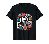 I Love Gambling Poker Chips Dice Cards Value Graphic T-Shirt, Men, Black, S