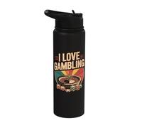 I Love Gambling Roulette Casino Wheel Stainless Steel Insulated Water Bottle