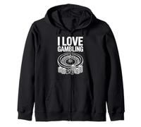 I Love Gambling Roulette Chips Dice Casino Night Zip Hoodie
