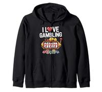 I Love Gambling Slot Machine Enthusiasts Zip Hoodie