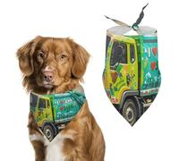 I Love Garbage Trucks Dog Bandanas for Feeding Grooming, Triangle Pet Bibs Washable Pets Scarf for Cats & Dogs