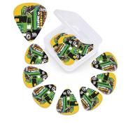 I Love Garbage Trucks Guitar Picks 12 Pack Personalized Plectrums with Organizer Storage Box, Colorful Celluloid Guitar Plectrum Includes Thin, Medium, Heavy Picks for Acoustic Guitar Bass Picks
