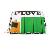 I Love Garbage Trucks Leather Toiletry Organizer Bag, Travel-Friendly Makeup Pouch for Women