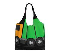 I Love Garbage Trucks Print Canvas Tote Bags,Reusable Cloth Bags For Shopping Beach Grocery Trendy