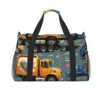 I Love Garbage Trucks Print Foldable Carry On Tote Large Capacity Hand Carry Bag for Airplane Weekend Getaways