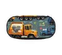 I Love Garbage Trucks Print Lightness Portable Pencil Case Spacious Pen Bag School Supplies Makeup Storage