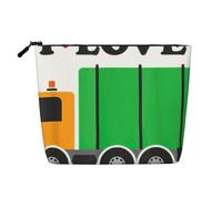 I Love Garbage Trucks Print Makeup Bag Travel Toiletry Bag,Travel Makeup Bag,Portable Women Makeup Organizer Case