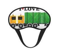 I Love Garbage Trucks Print Sleep Eye Mask Light Blocking Soft and Comfortable Night Eye Blinder for Women Men for Sleeping Travel Night Shift