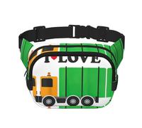 I Love Garbage Trucks Print Stylish and Practical Waist Bag,Adjustable,Perfect for Travel,and Outdoor Activities