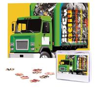 I Love Garbage Trucks Puzzles 1000 Pieces Wooden Jigsaw Puzzle Personalized Picture Puzzles Family Decoration Photo Puzzle for Adults (29.5" x 19.7")