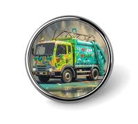 I Love Garbage Trucks Round Badge for Men Women, Durable & Stylish Lapel Pins, Lightweight Metal Badges for Shirts, Jackets, Hats