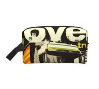 I Love Garbage Trucks Water-Resistant Travel Toiletry Organizer Bag, Large Capacity Portable Cosmetic Storage for Gym/Daily Essentials