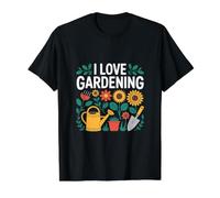 I Love Gardening Enthusiast Bloom Quote Value Graphic T-Shirt, Men, Black, M