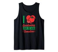 I Love Gardening From My Head Tomatoes Cute Food Pun Heart Tank Top