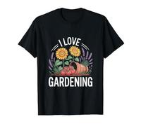 I Love Gardening Sunflowers Lavender Tomatoes Value Graphic T-Shirt, Men, Black, M