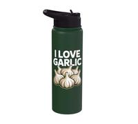 I Love Garlic Enthusiast Statement Stainless Steel Insulated Water Bottle